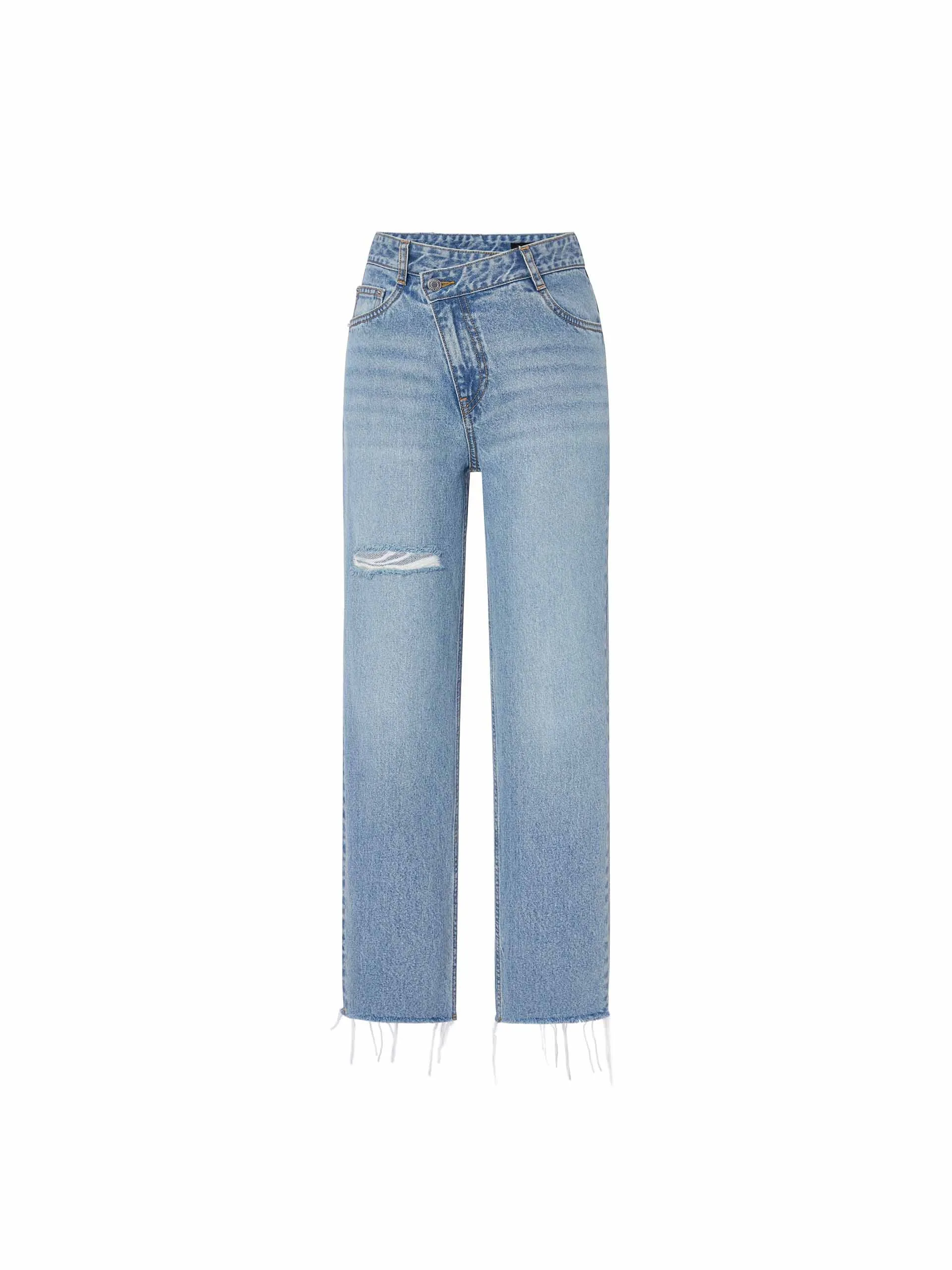 Asymmetric Ripped Jeans