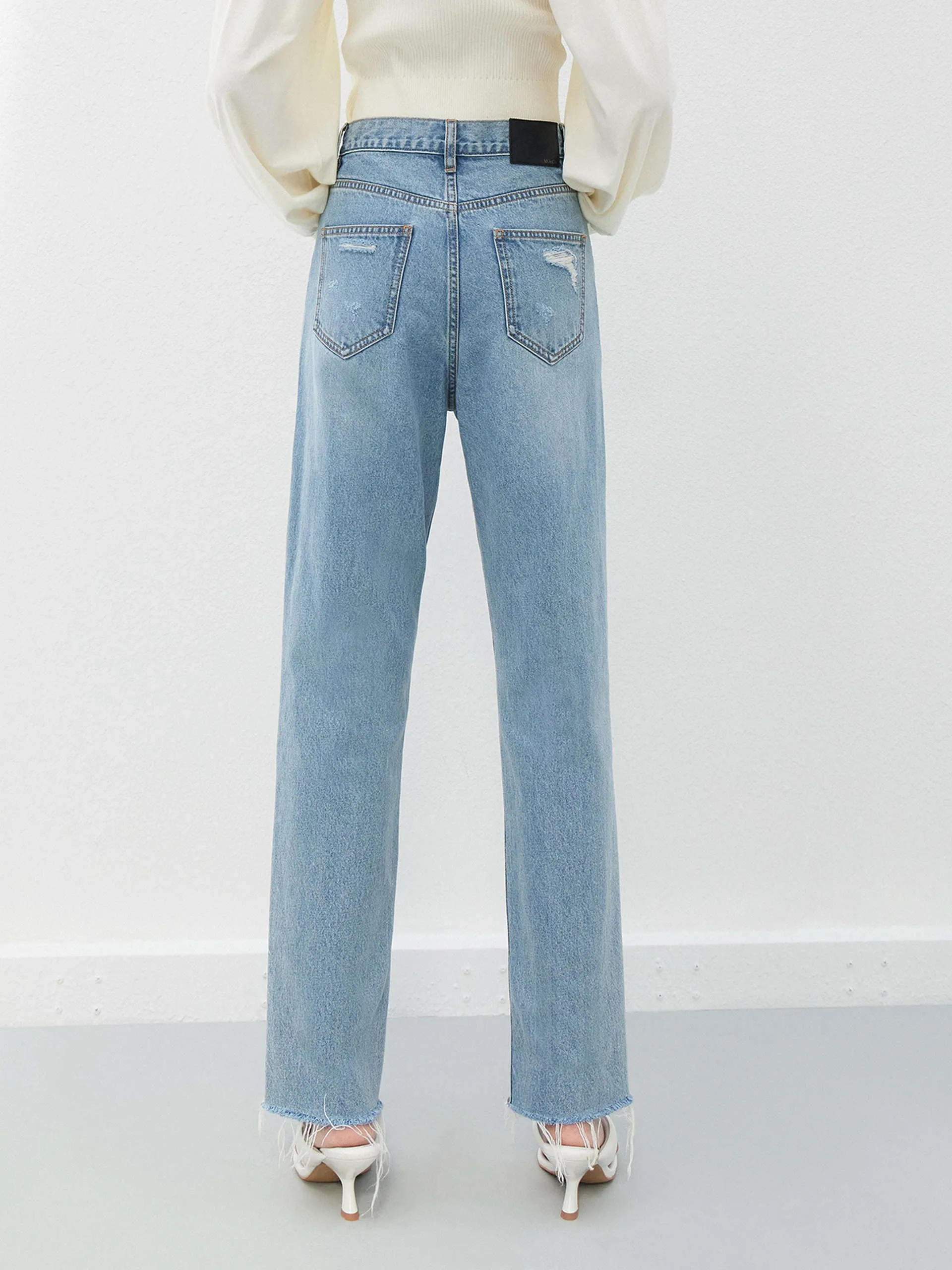 Asymmetric Ripped Jeans