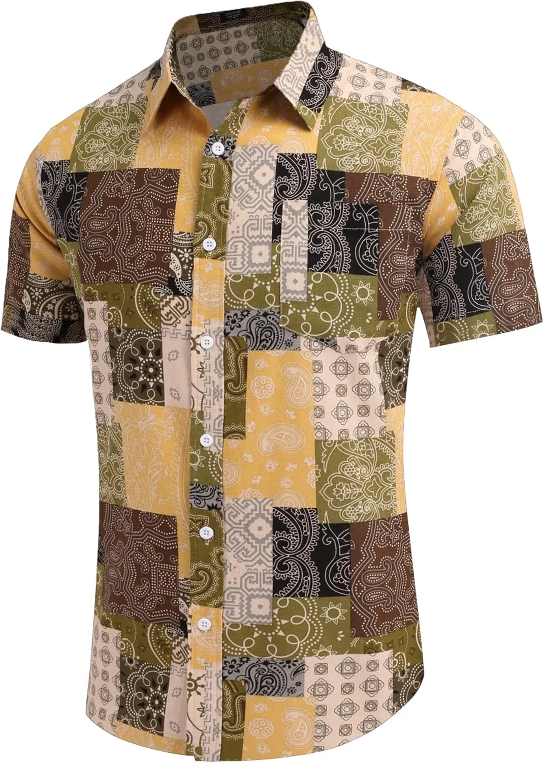 COOFANDY Men's Summer Beach Hawaiian Tropical Shirt Casual Short Sleeve Shirt
