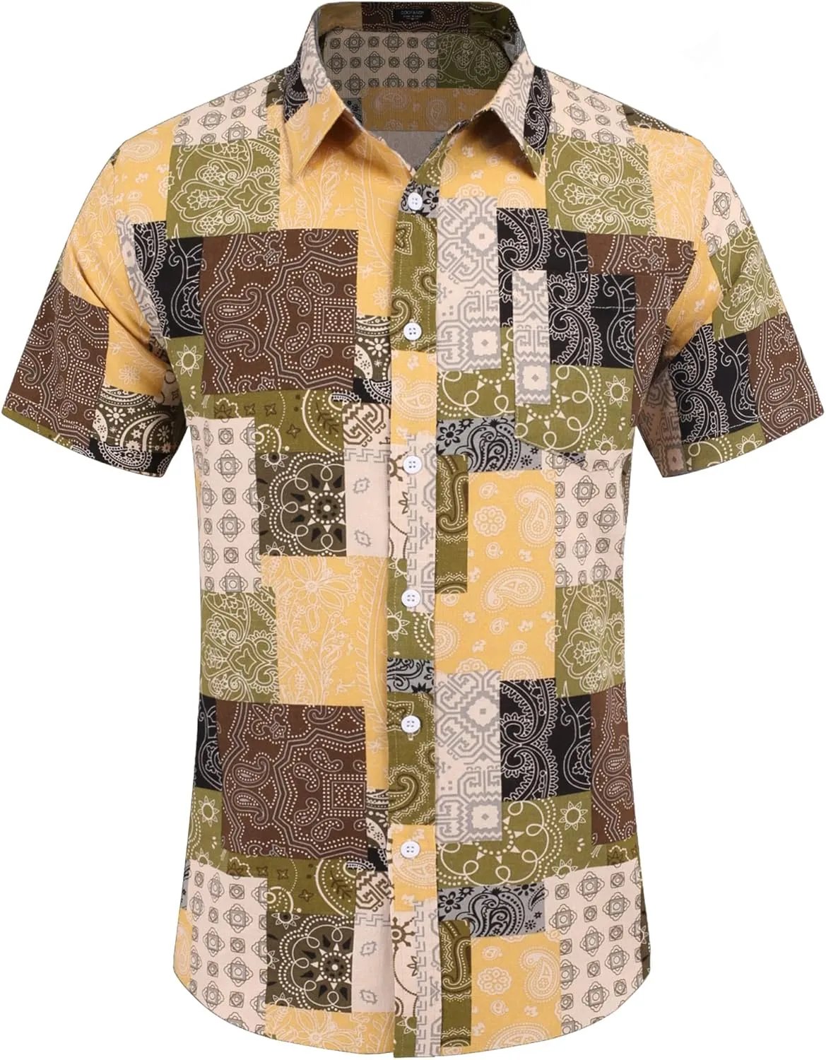 COOFANDY Men's Summer Beach Hawaiian Tropical Shirt Casual Short Sleeve Shirt