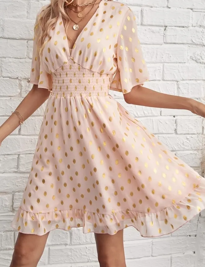 Thurn Golden Mini Dress