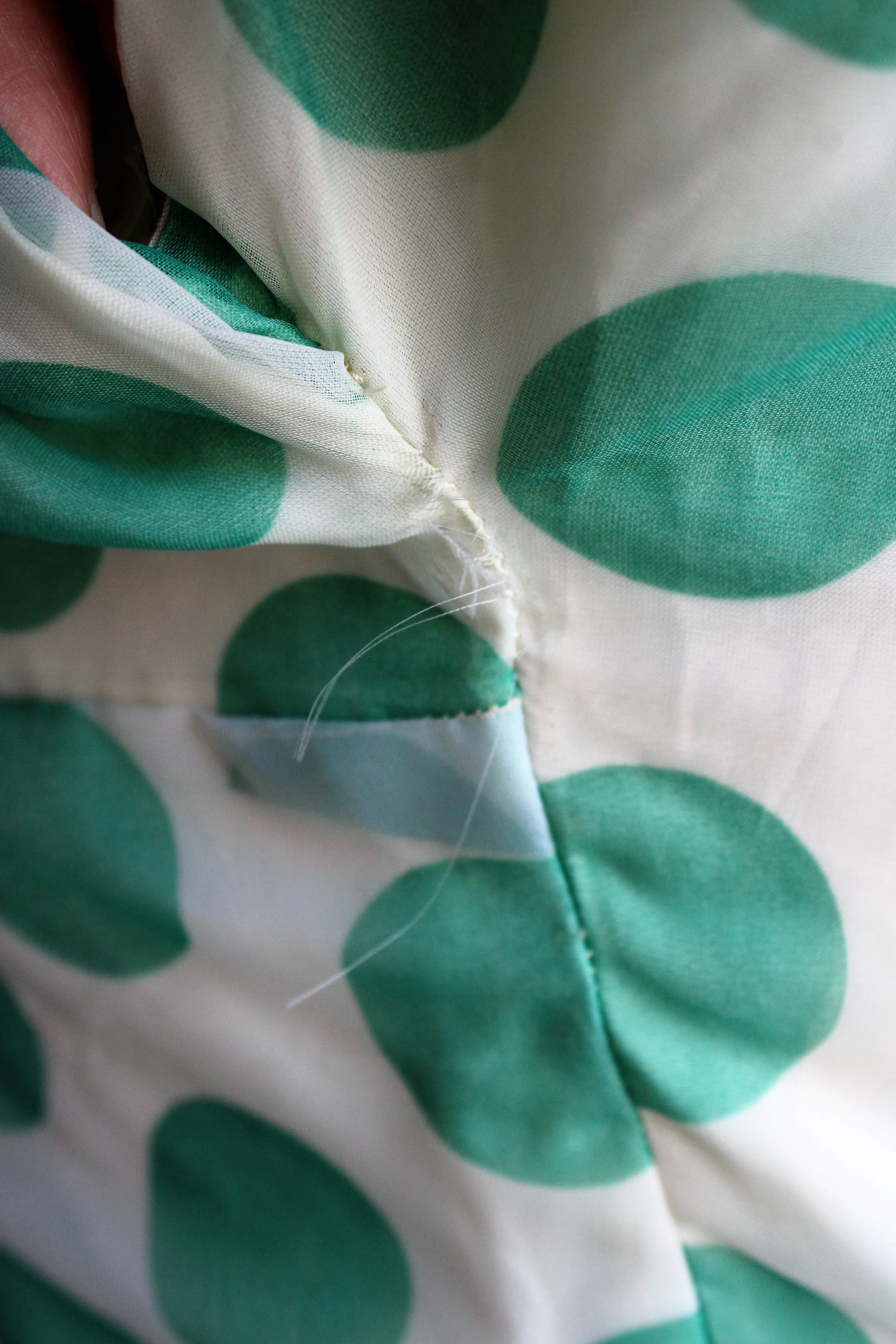 Vintage 1960s Green Polka Dot Dress With Belt