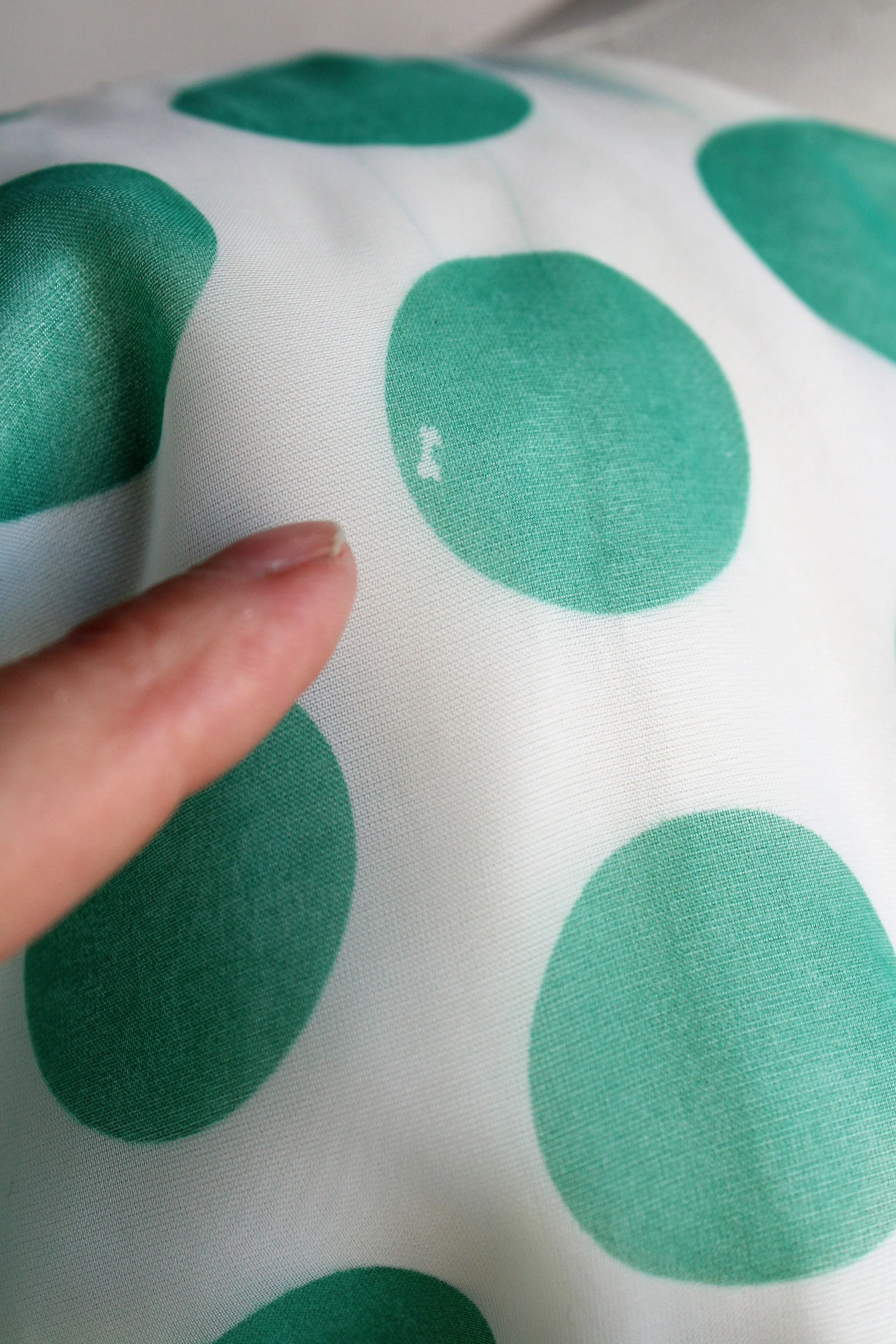 Vintage 1960s Green Polka Dot Dress With Belt