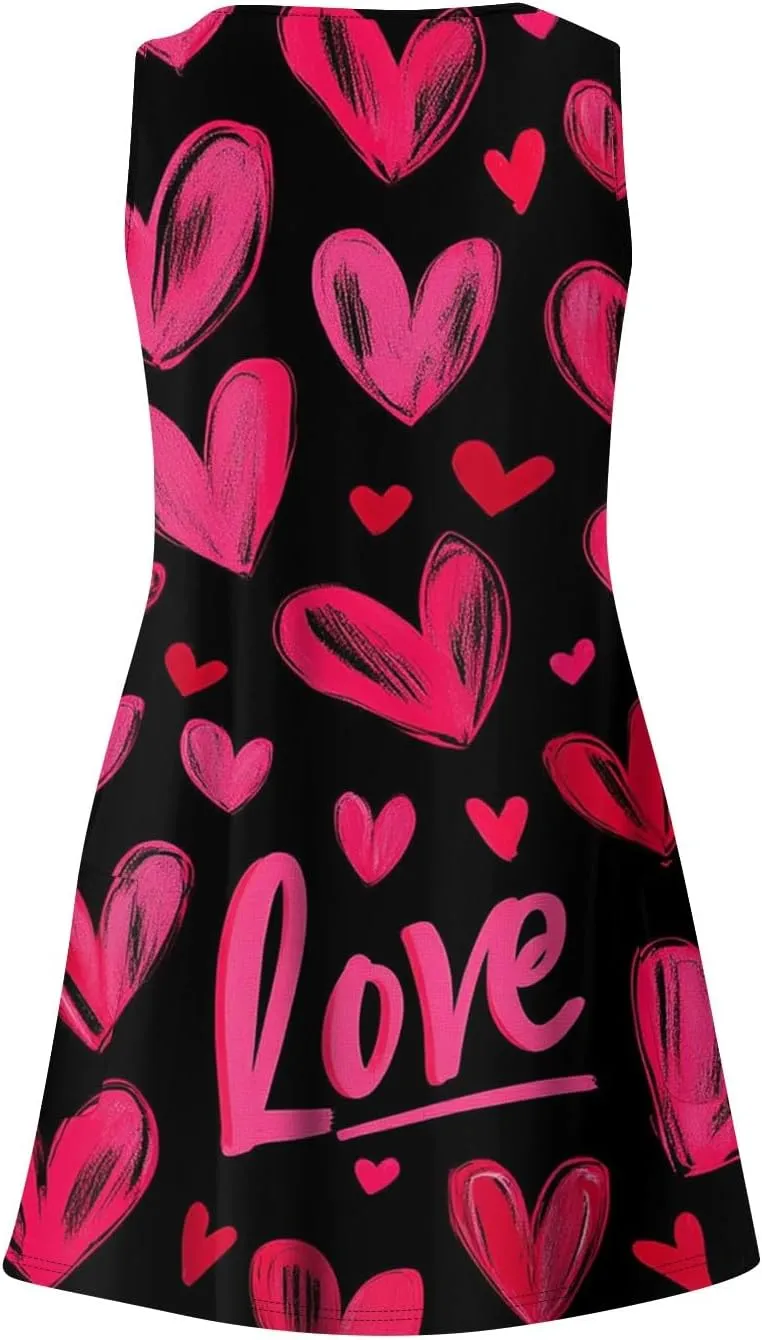Women Summer Dresses Sleeveless V Neck Swimsuit Coverup Vacation Casual Sundress Printed Beach Dress with Pocket